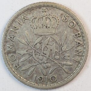 50 BANI 1910 ROMANIA SILVER GC1301