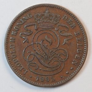 Alternative view of 2 CENTIMES 1905 BELGIUM GC1325