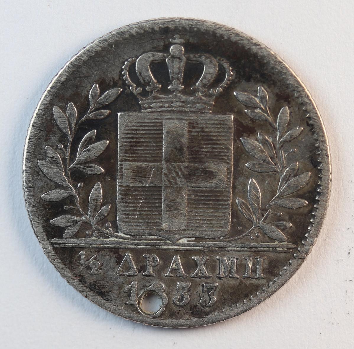 1/2 ΔΡΑΧΜΗ 1833 ΟΘΩΝ GC1356