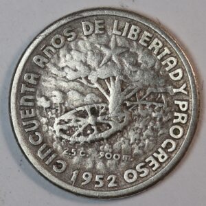 10 CENTAVOS 1952 CUBA SILVER GC1400