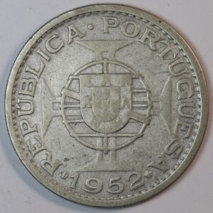 Alternative view of 20 ESCUDOS 1952 PORTUGAL SILVER GC1402