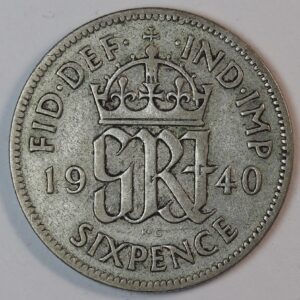 SIX PENCE 1940 SILVER GC1403