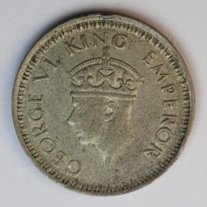 Alternative view of 1/4 RUPEE 1941 INDIA SILVER GC1433
