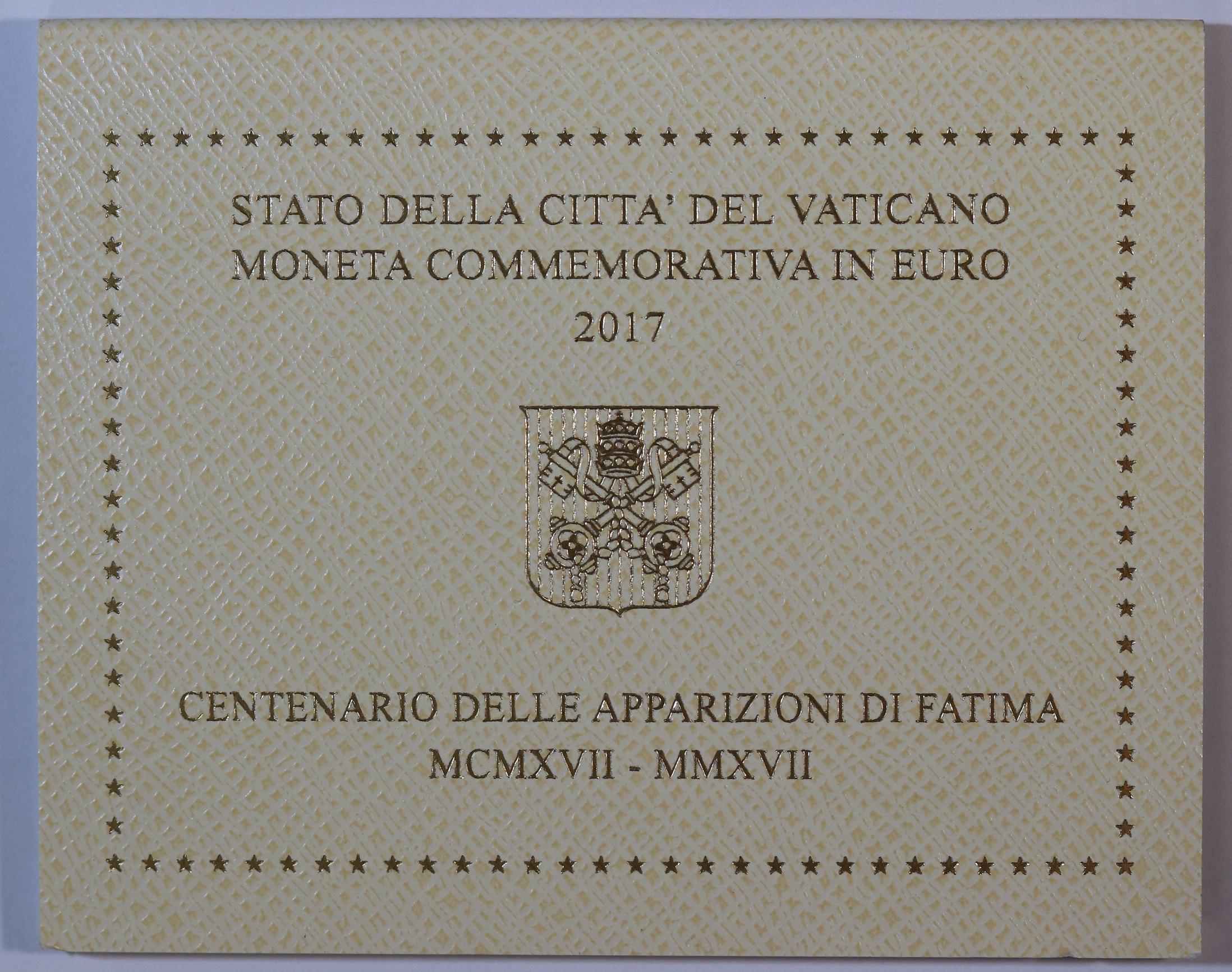 2017 Vatican Centenary of the Fatima Apparitions 2 Euro BU Coin