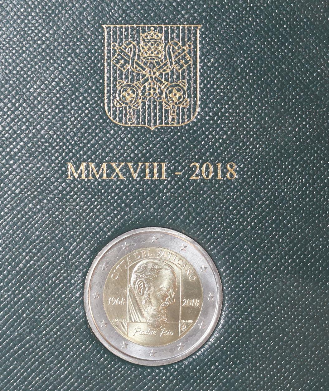 2018 Vatican 50th Anniversary of the Death of Padre Pio 2 Euro BU Coin - Image 2